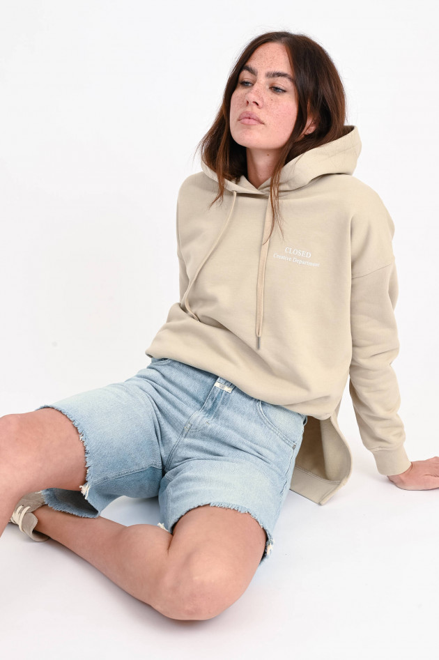 Closed Hoodie mit Print in Grain Beige