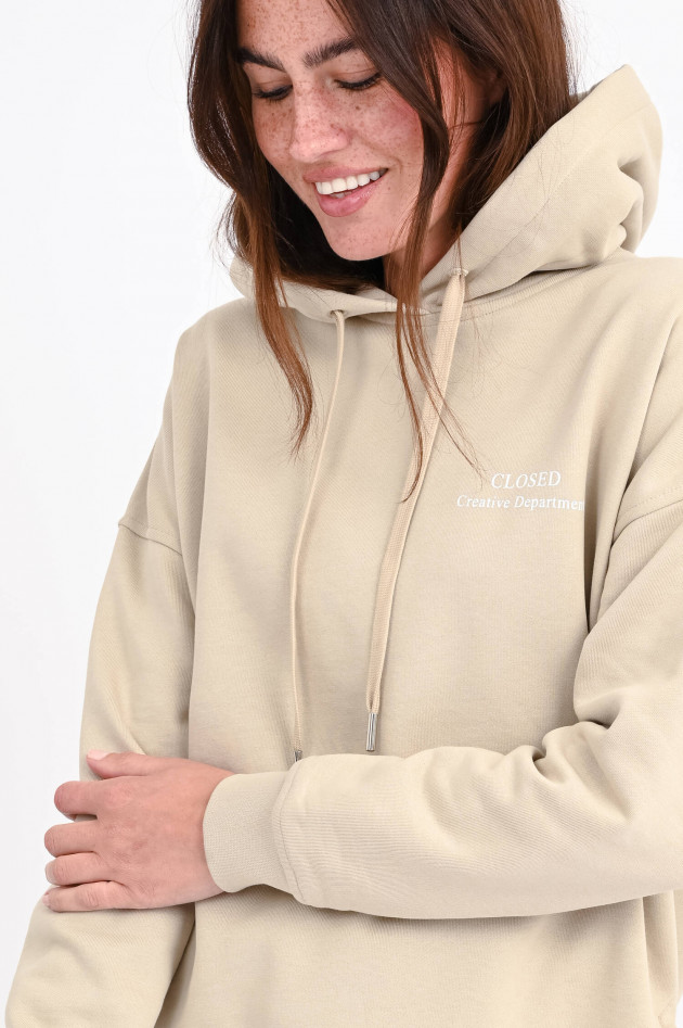 Closed Hoodie mit Print in Grain Beige