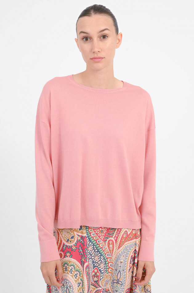 Closed Pullover aus Woll-Seide-Mix in Peony Pink