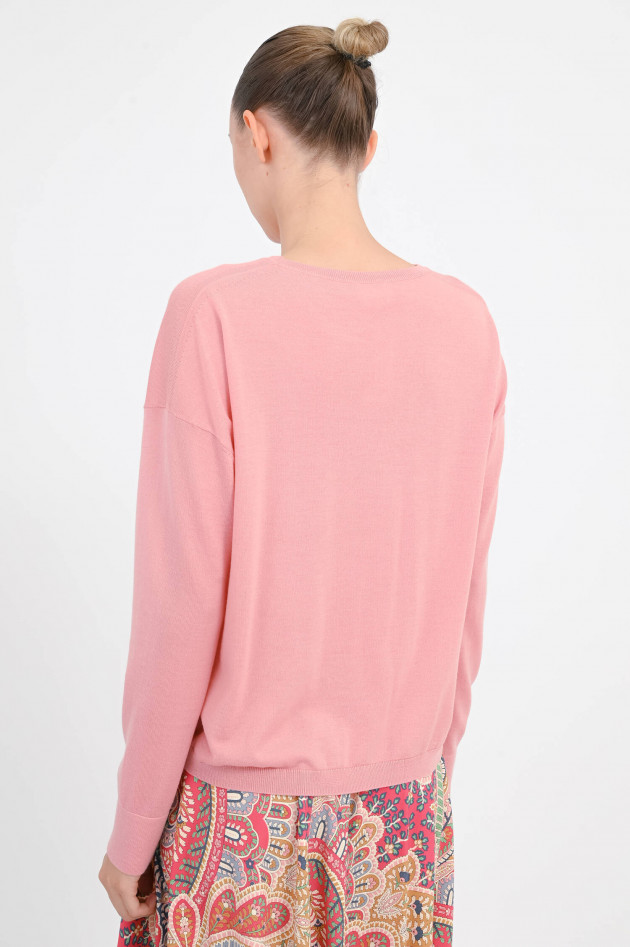 Closed Pullover aus Woll-Seide-Mix in Peony Pink
