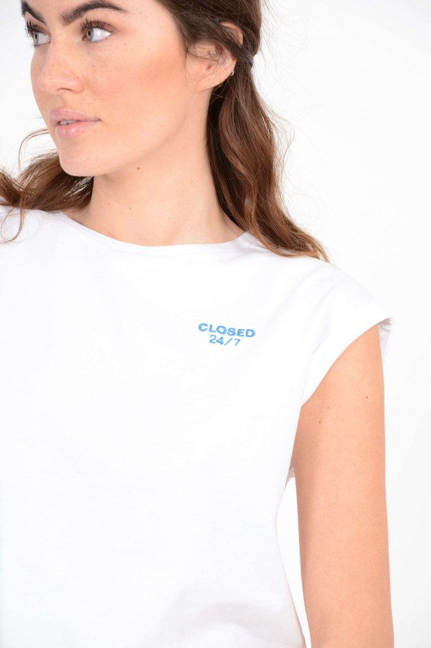 Closed Shirt mit Logostickerei in Weiß