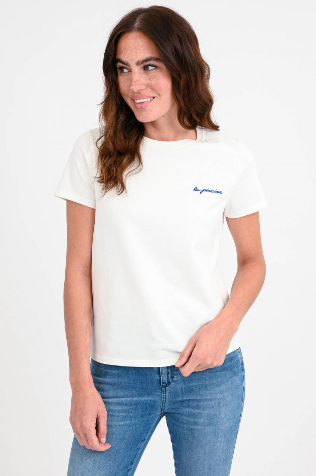 Closed T-Shirt mit Stickerei in Ivory