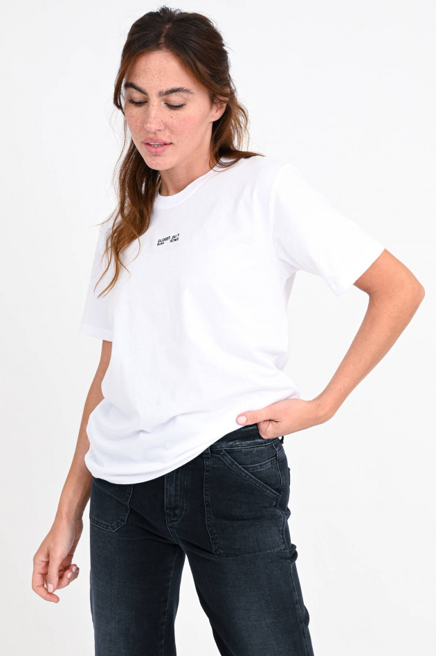 Closed Basic T-Shirt mit Logo-Stitching in Weiß