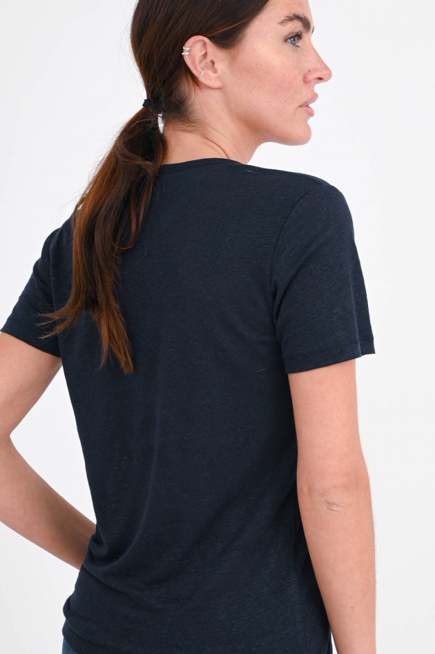 Closed T-Shirt aus Leinen-Jersey in Navy