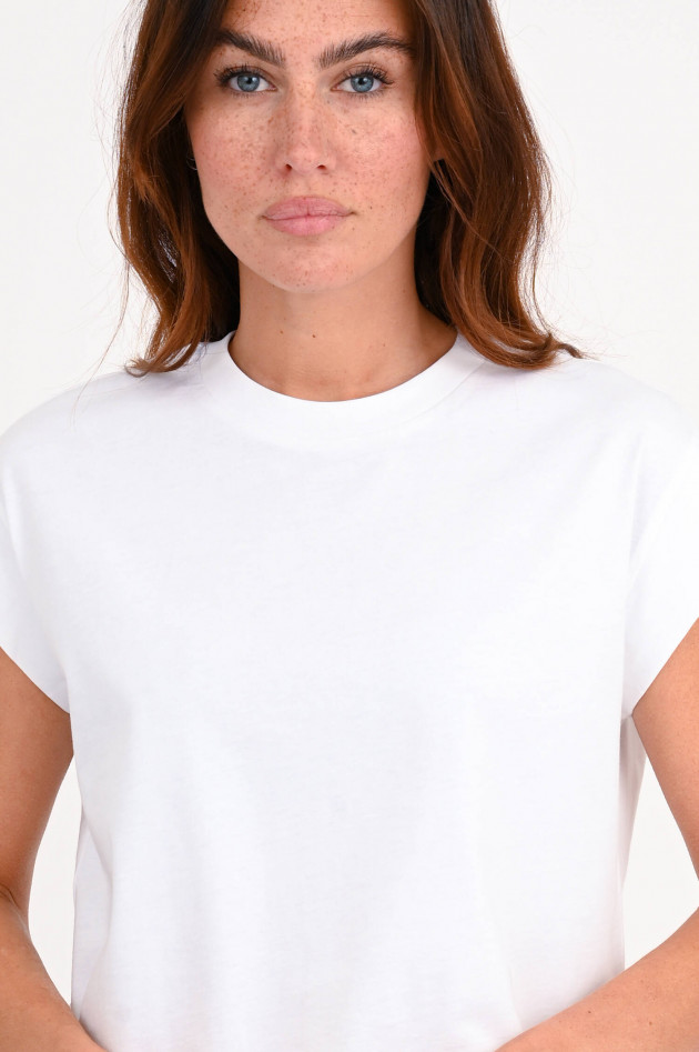 Closed Boxy-Shirt mit besticktem Logo in Weiß