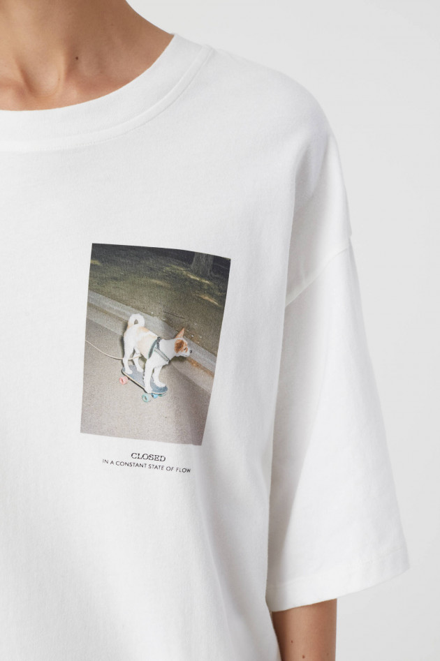 Closed Relaxed T-Shirt mit Print in Weiß