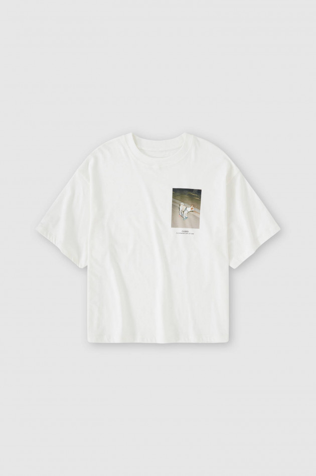 Closed Relaxed T-Shirt mit Print in Weiß