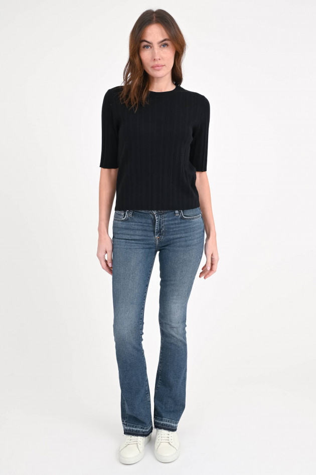 Closed Strickshirt mit abgesetzten Streifen in Schwarz