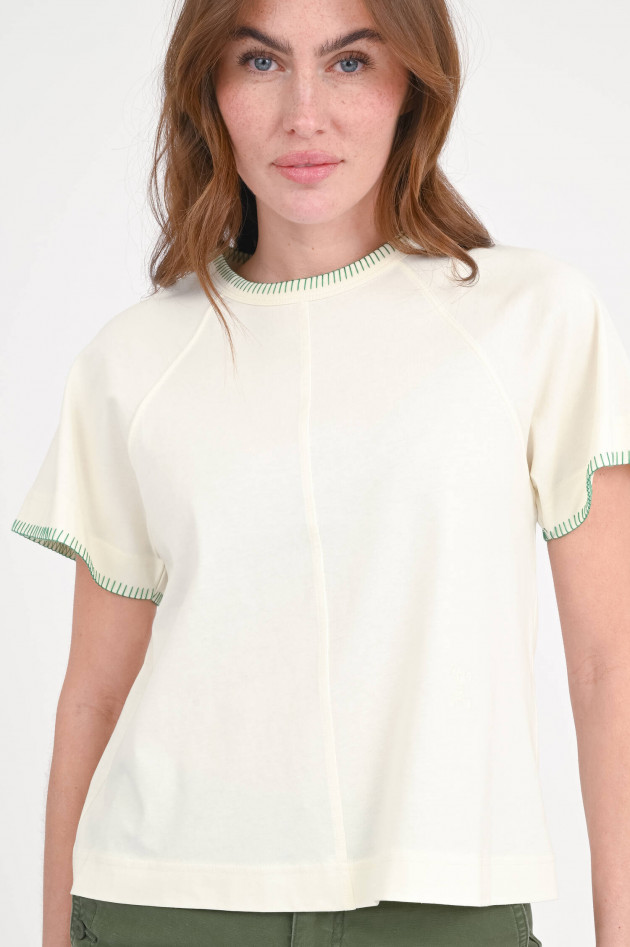 Closed Raglan-Shirt mit Detail-Nähte in Creme/Grün