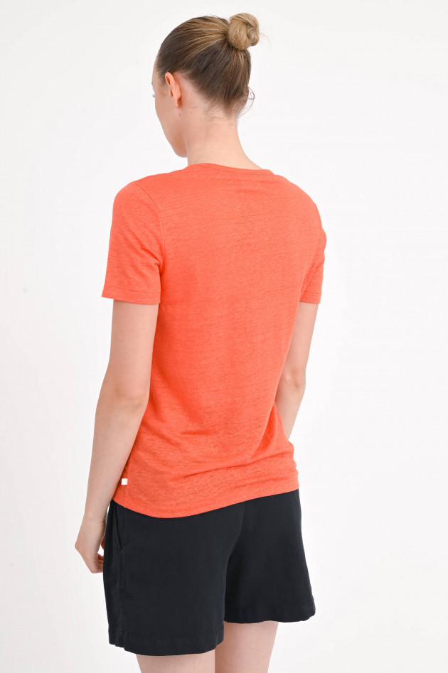 Closed Leinen-Shirt mit V-Ausschnitt in Washed Red