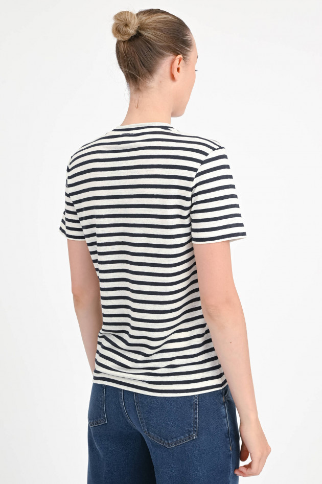 Closed Gestreiftes Leinen-Shirt in Navy/Weiß