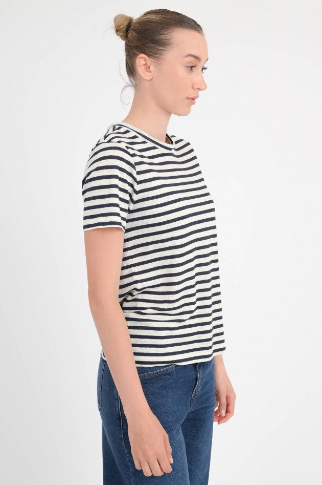 Closed Gestreiftes Leinen-Shirt in Navy/Weiß
