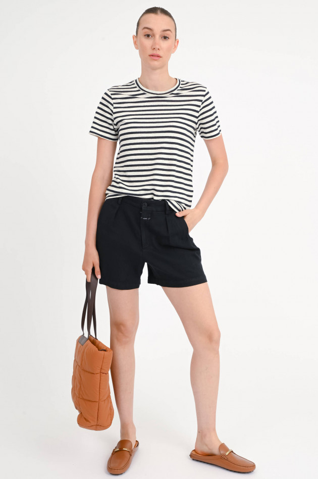 Closed Gestreiftes Leinen-Shirt in Navy/Weiß