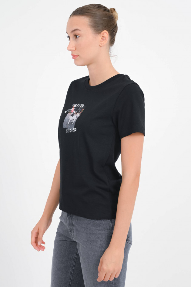 Closed T-Shirt mit Hunde-Print in Black