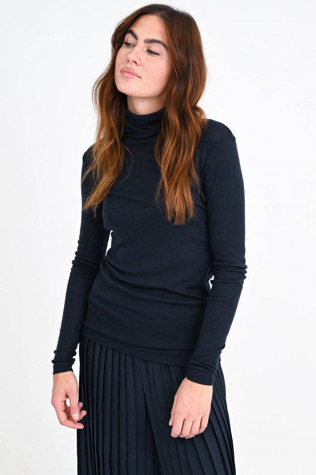 Closed Turtleneck Shirt aus Lyocell-Woll-Mix in Navy