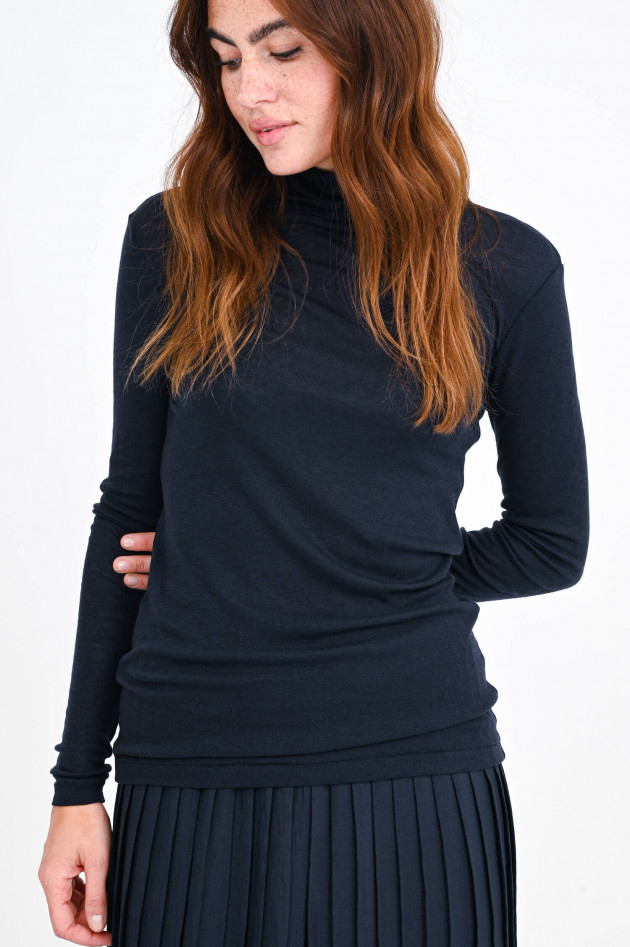 Closed Turtleneck Shirt aus Lyocell-Woll-Mix in Navy