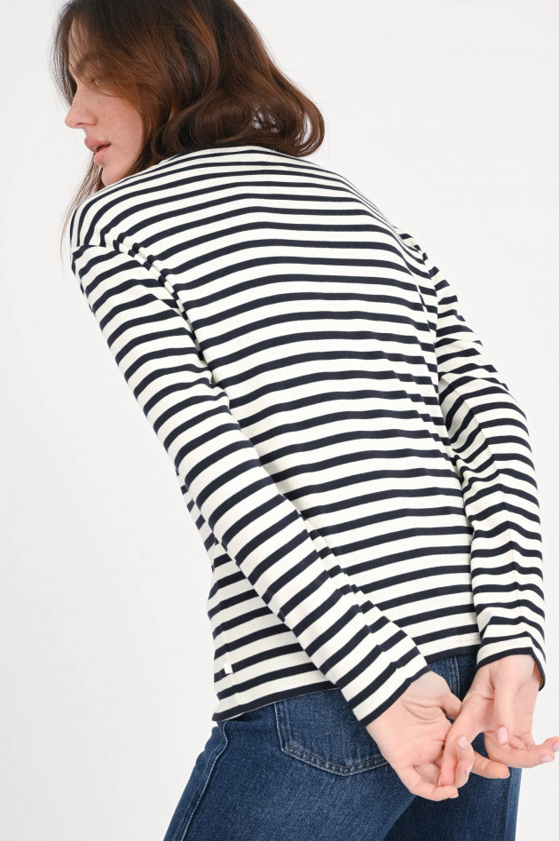 Closed Gestreiftes Langarm-Shirt in Navy/Weiß