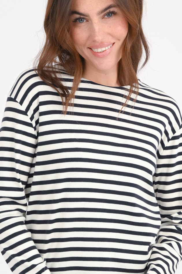 Closed Gestreiftes Langarm-Shirt in Navy/Weiß