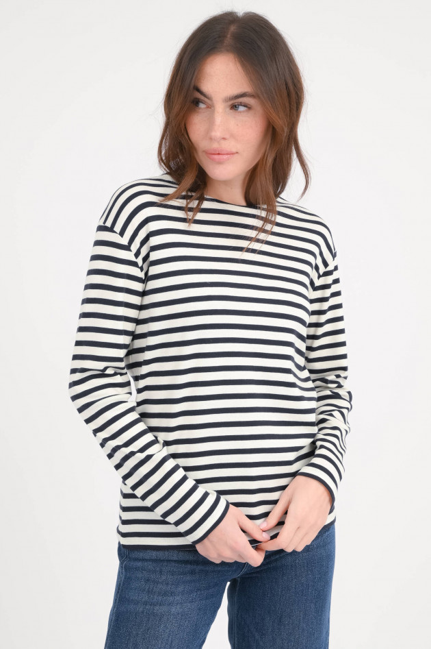 Closed Gestreiftes Langarm-Shirt in Navy/Weiß