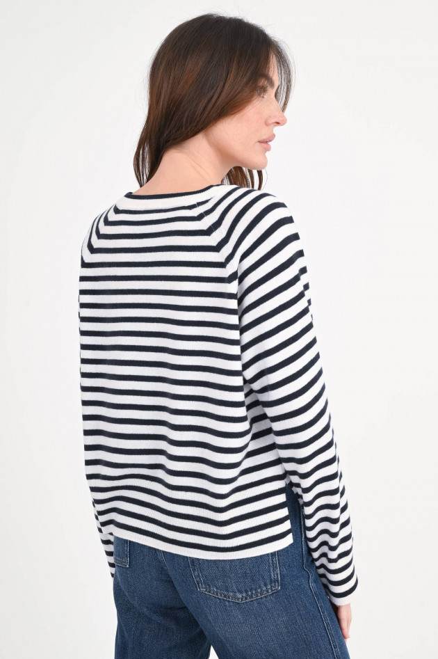 Closed Pullover aus Cashmere in Navy/Weiß gestreift