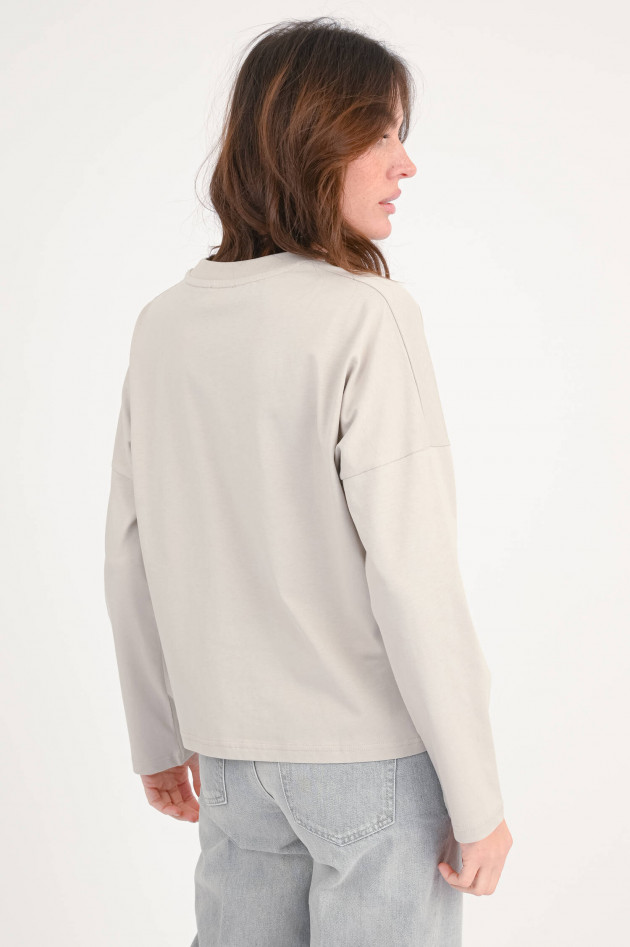 Closed Lonsleeve mit CLOSED Bruststickerei in Taupe