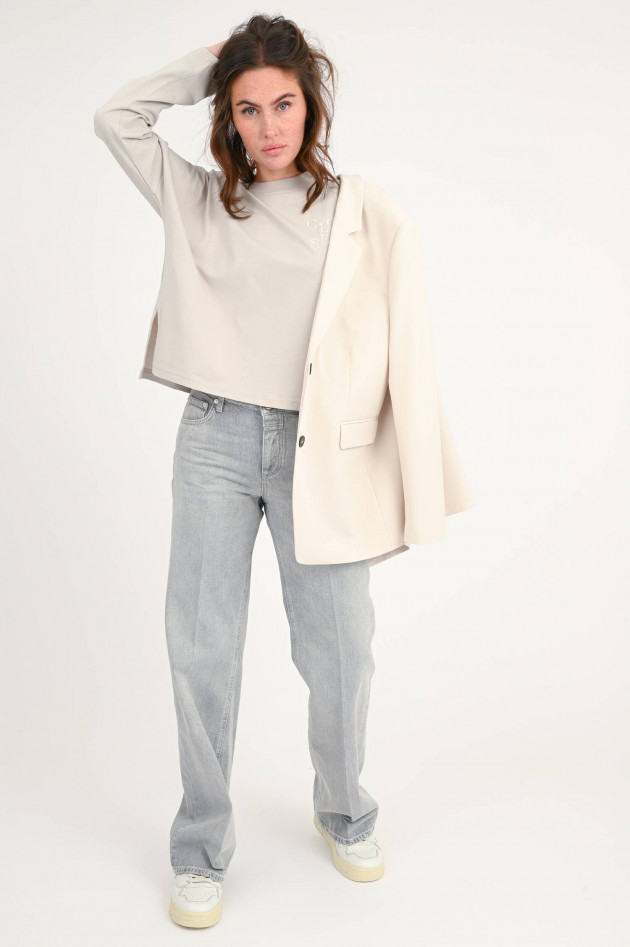 Closed Lonsleeve mit CLOSED Bruststickerei in Taupe