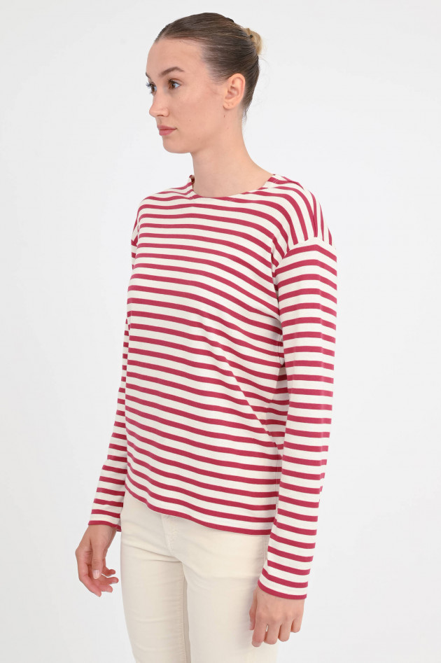 Closed  Gestreiftes Langarmshirt in Rot/Creme