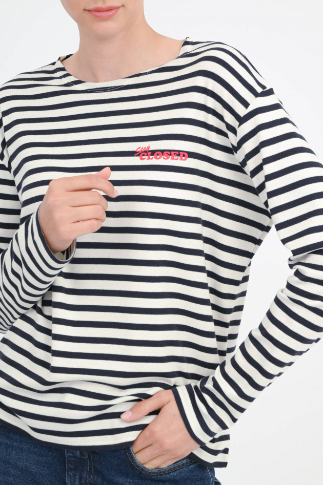 Closed Gestreiftes Langarmshirt STAY CLOSED in Navy/Creme