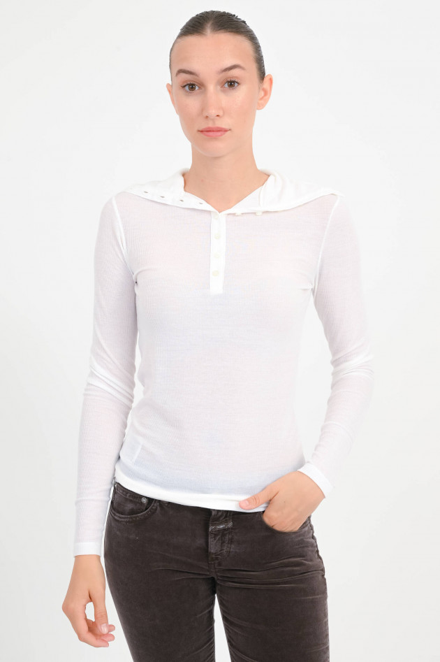 Closed Longsleeve mit Knopfleiste in Weiß
