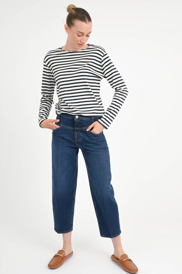 Closed Gestreiftes Langarmshirt in Navy/Weiß