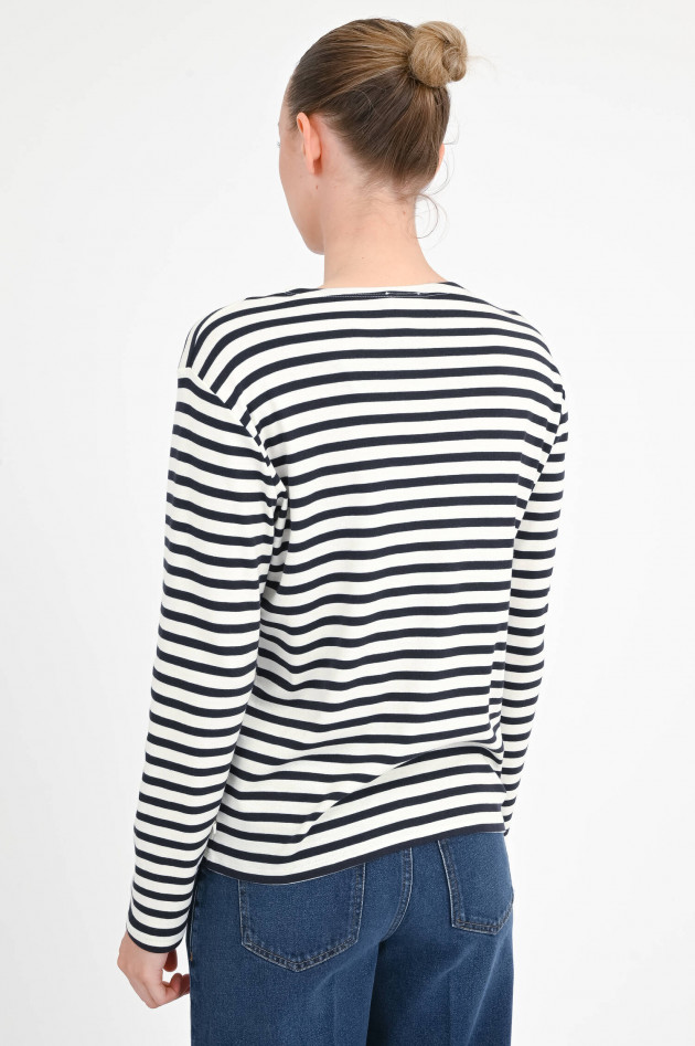 Closed Gestreiftes Langarmshirt in Navy/Weiß