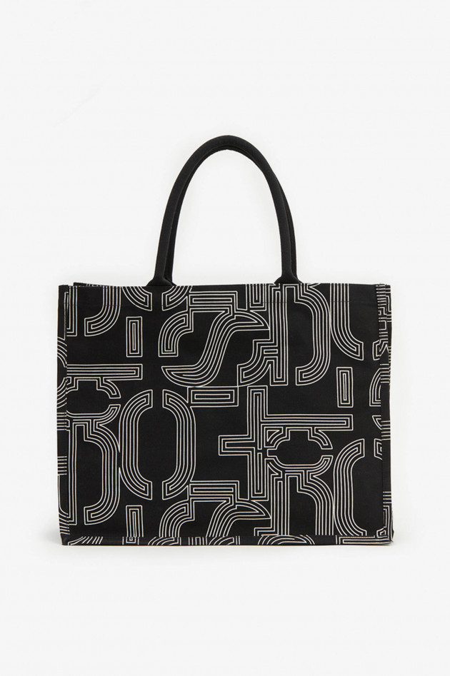 Closed Textil Shopper mit Logo-Print in Schwarz