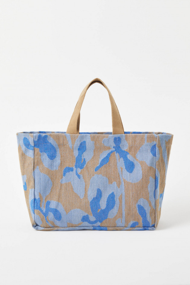 Closed Shopper mit Allover-Print in in Blau/Beige