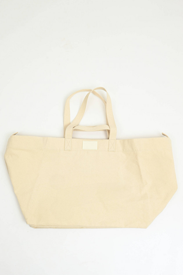 Closed Canvas Tote XL mit Food-Print in Creme/Multicolor