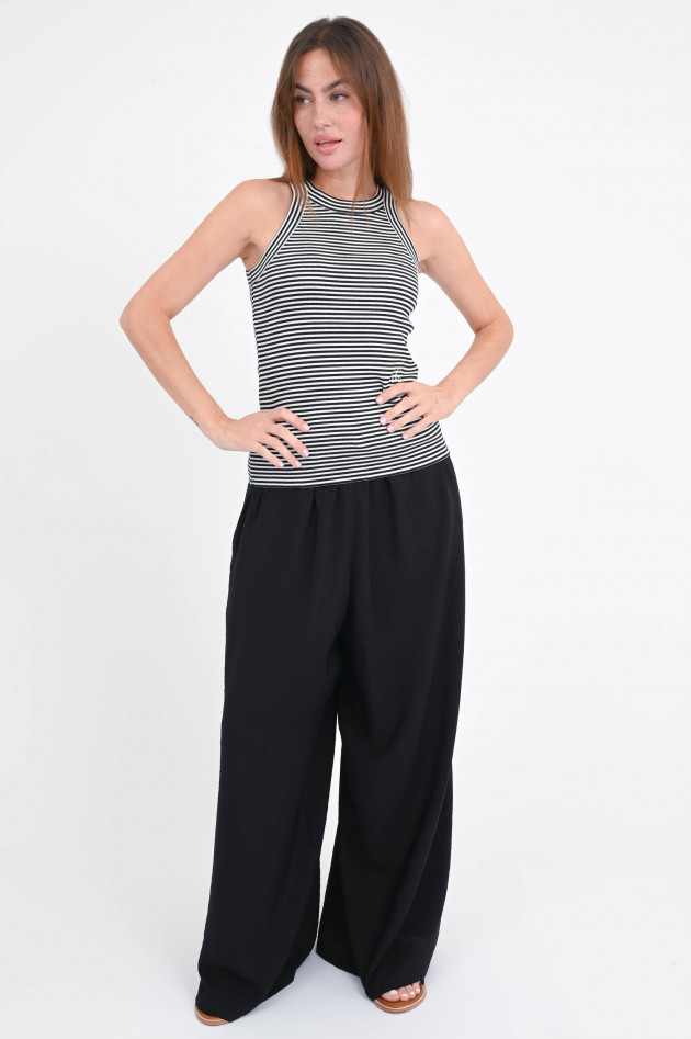Closed Ripp-Tanktop in Schwarz/Weiß gestreift