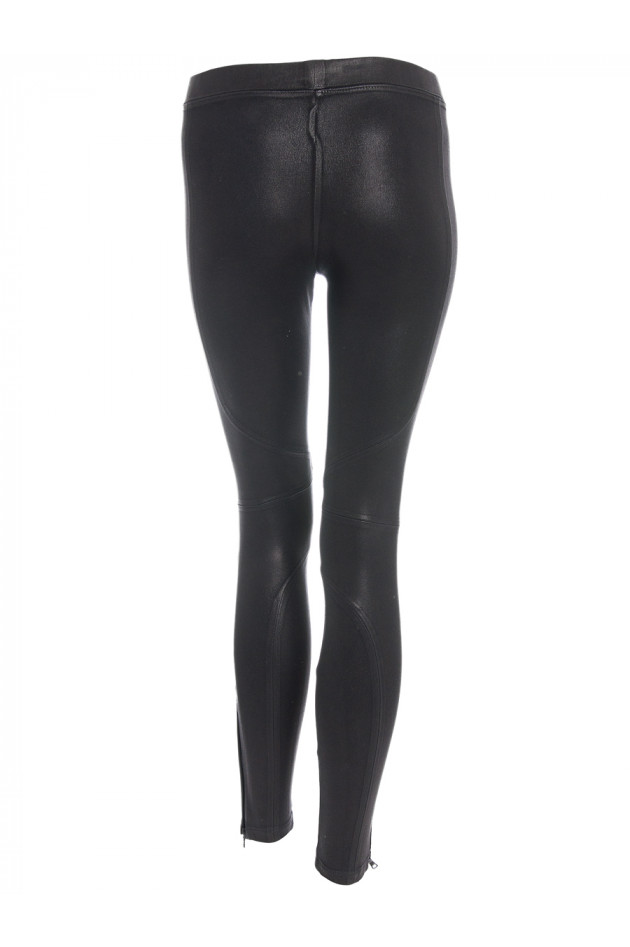 David Lerner Leggings im Lederstil Schwarz
