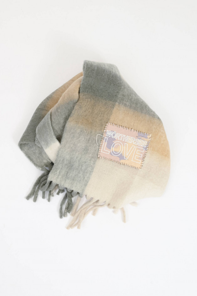 De Siena Schal mit "Wörthersee Love" Patch in Grau/Camel