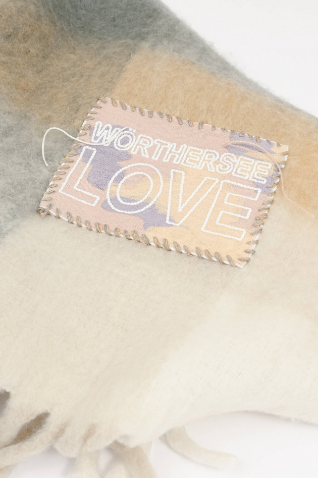 De Siena Schal mit "Wörthersee Love" Patch in Grau/Camel