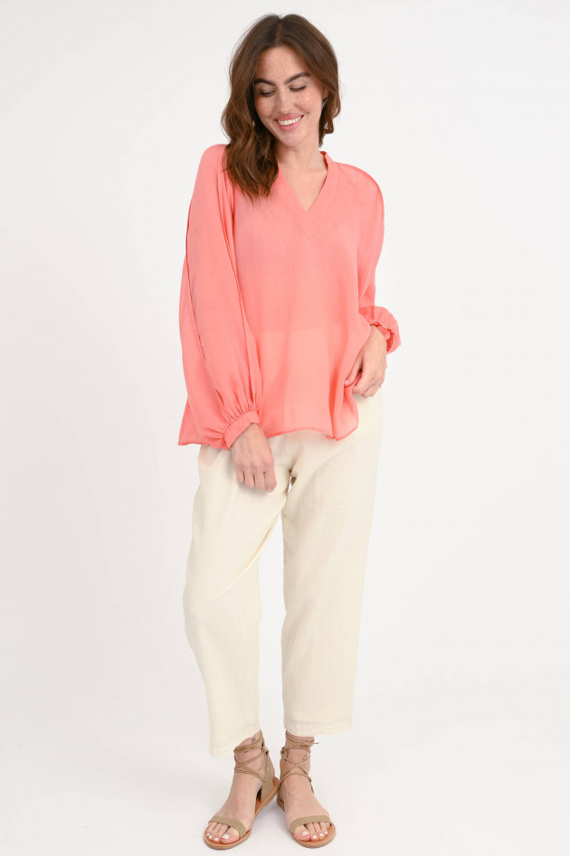 Devotion Twins Bluse aus Ramie-Lyocell-Mix MERAKI in Coral