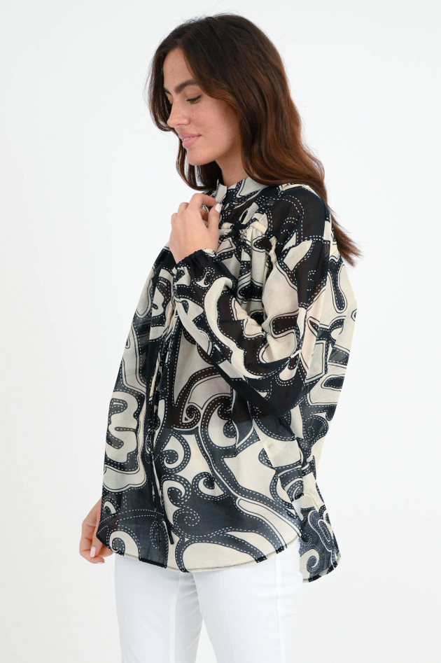 Devotion Twins Tunika Bluse PERISSA in Schwarz/Natur