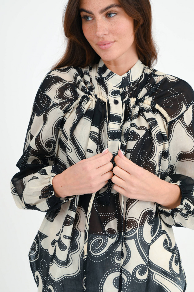 Devotion Twins Tunika Bluse PERISSA in Schwarz/Natur