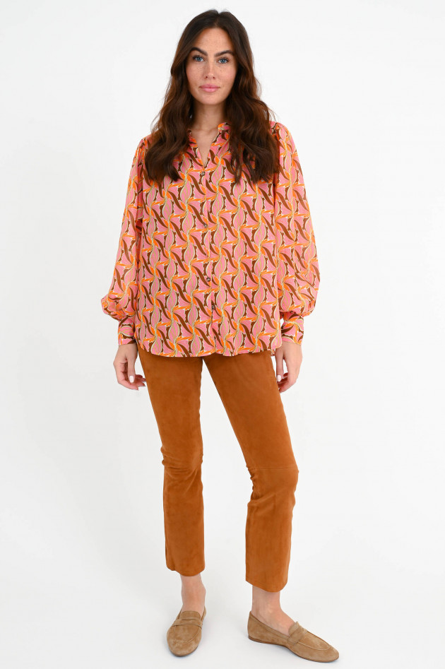 Devotion Twins Bluse LOTOS in Orange/Rosa gemustert