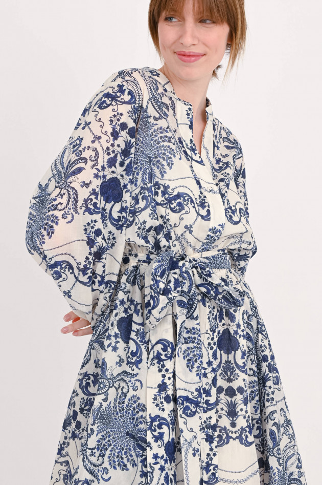 Devotion Twins Mini-Kleid MEGAN gemustert in Blau/Weiß