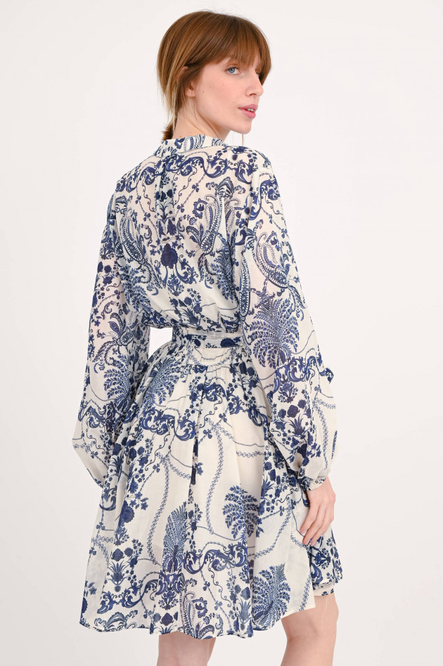 Devotion Twins Mini-Kleid MEGAN gemustert in Blau/Weiß