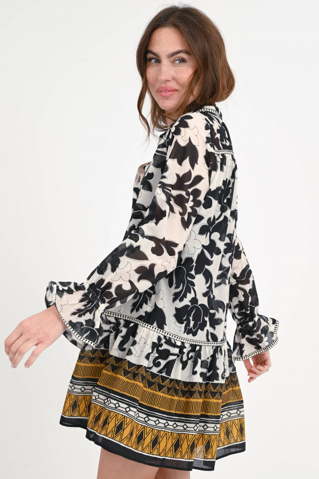 Devotion Twins Mini-Kleid GENESIS in Schwarz/Weiß/Ocker