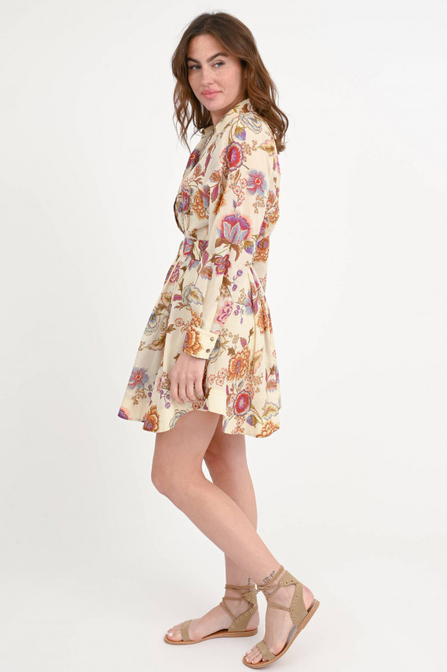 Devotion Twins Gemustertes Mini-Kleid in Natur/Braun/Violett