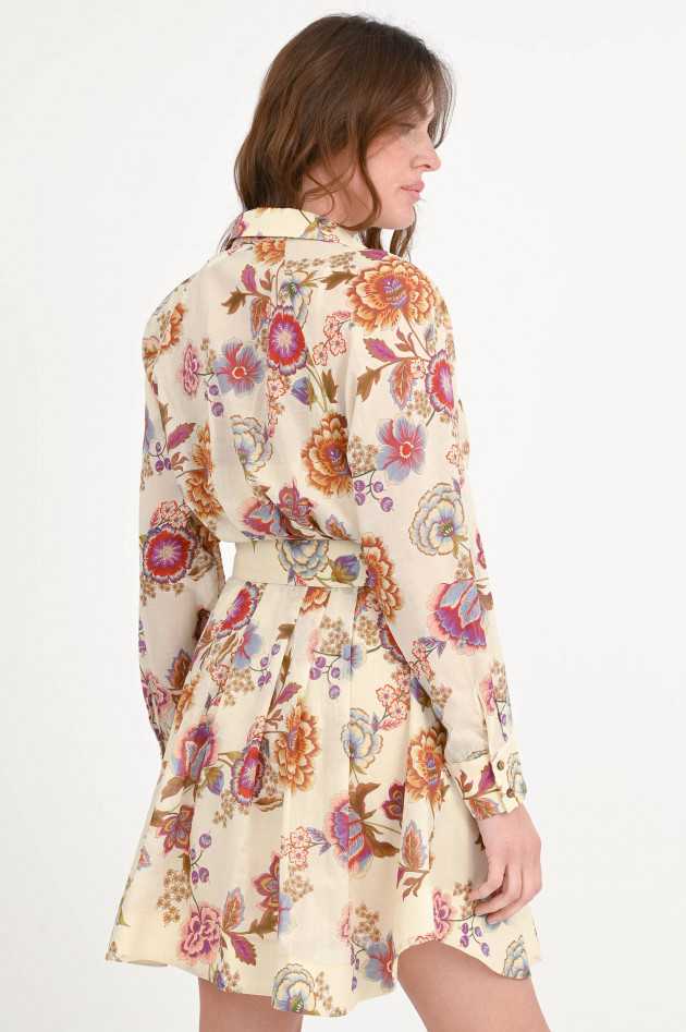 Devotion Twins Gemustertes Mini-Kleid in Natur/Braun/Violett