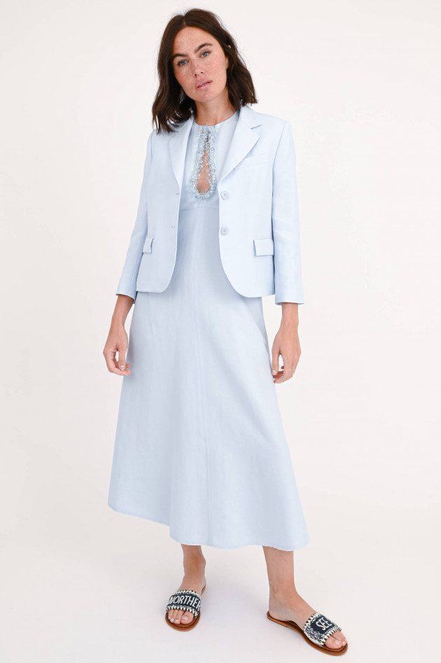 Dorothee Schumacher Kurzer Blazer aus Leinen-Mix in Hellblau