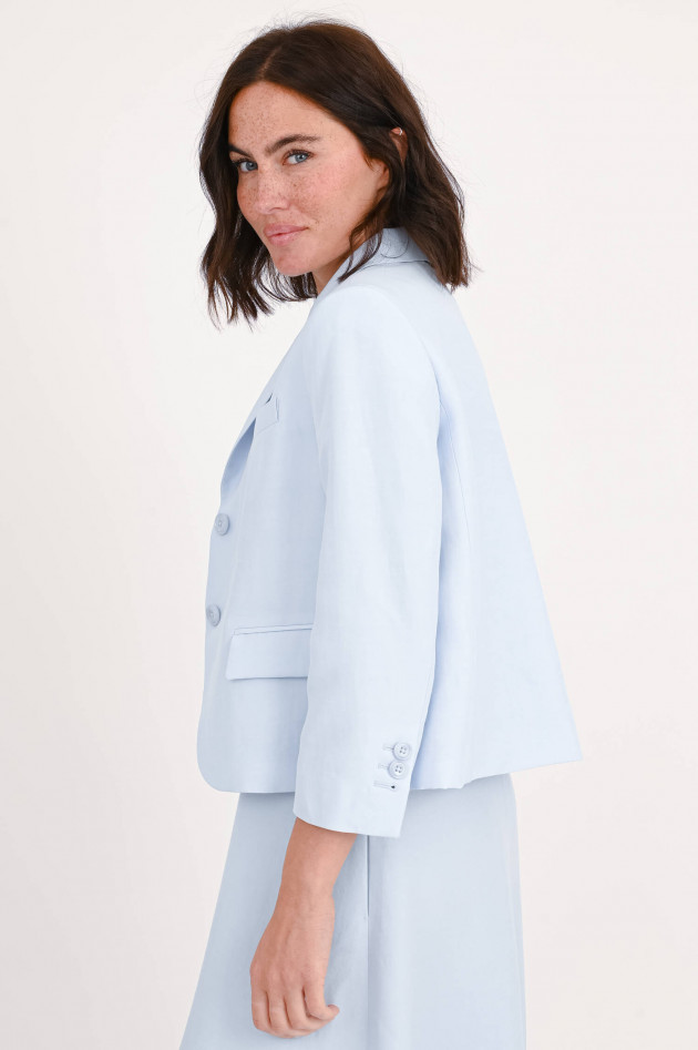 Dorothee Schumacher Kurzer Blazer aus Leinen-Mix in Hellblau
