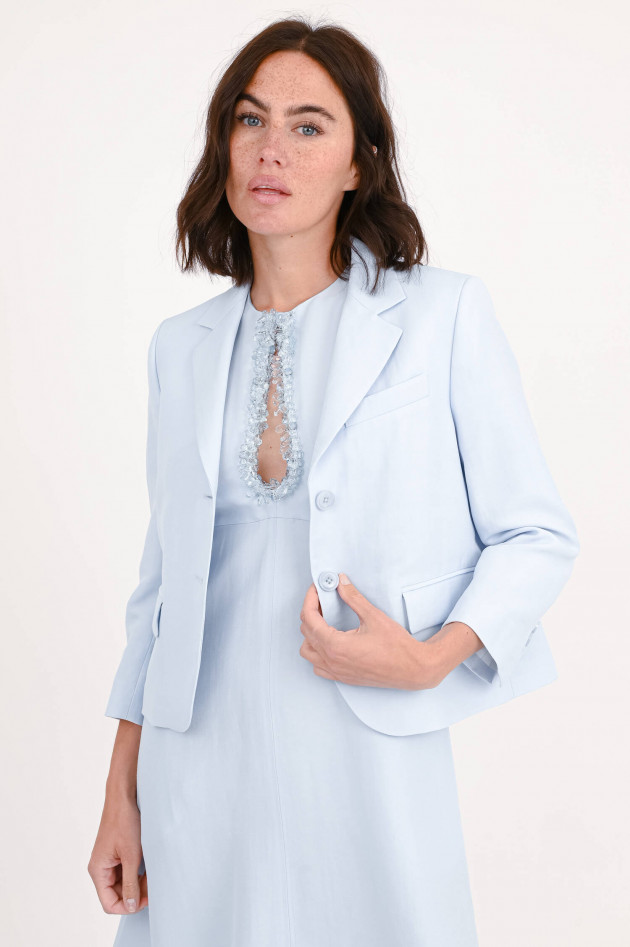 Dorothee Schumacher Kurzer Blazer aus Leinen-Mix in Hellblau